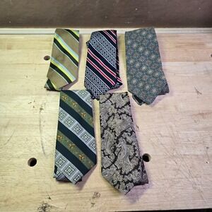 Lot of 5 Vintage  Retro Misc Neck Ties Don Loper Beverly Hills Rhynecliffe